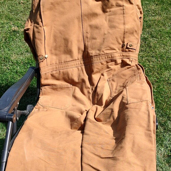 Men Carhartt Coveralls Insulated Duck Red Lining 2XL Chest 48" Inseam 28" - Picture 6 of 14